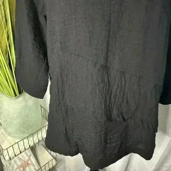 Kristin Crenshaw Women’s S Black Crinkle Tunic w/Pocket Hobo 3/4 Sleeve Top - Picture 5 of 12